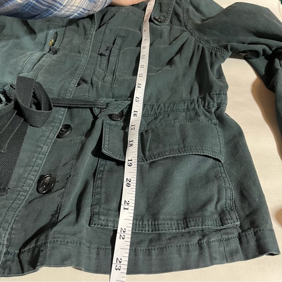 ANTHROPOLOGIE ~ Hei Hei Women’s Dark Green Utility Jacket with Waist Drawstring - Picture 11 of 11